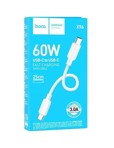 Hoco X96 Hyper PD Cable Type-C to C 25cm - White